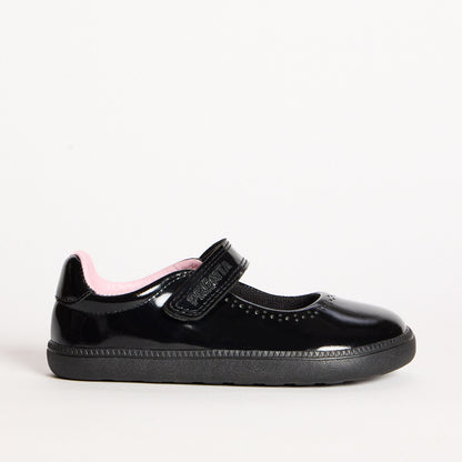 Dawn Dotty Black Patent Kids Barefoot Mary-Jane School Shoe
