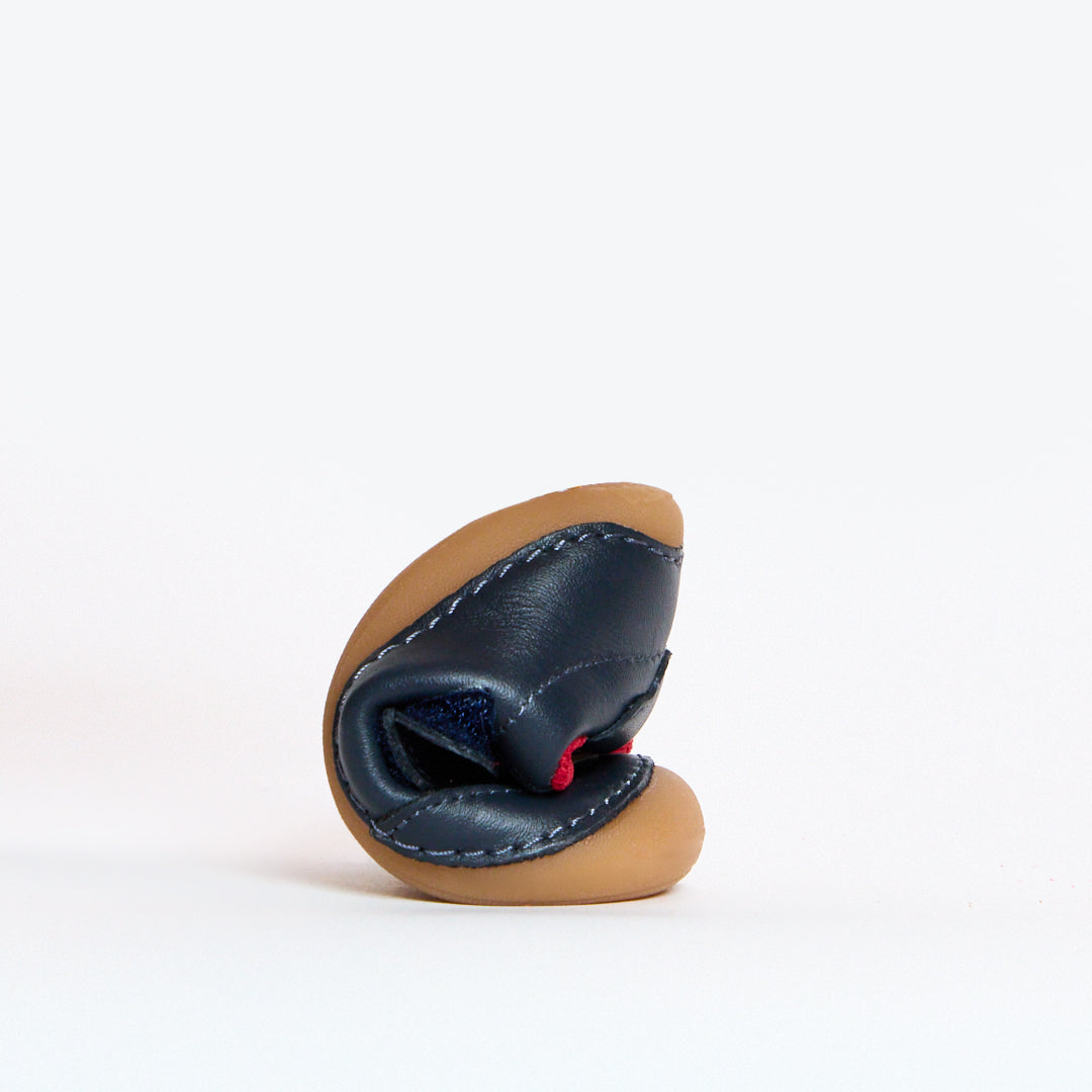 Rocket Navy Leather First Walker Trainer