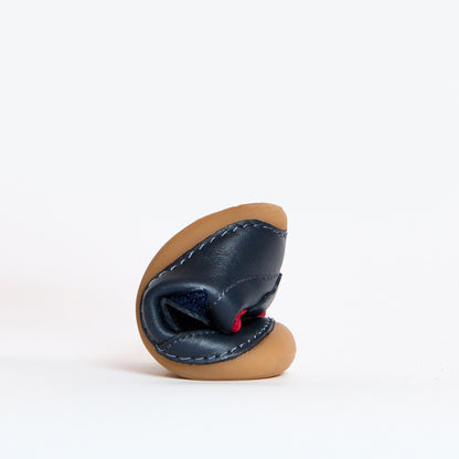 Rocket Navy Leather First Walker Trainer