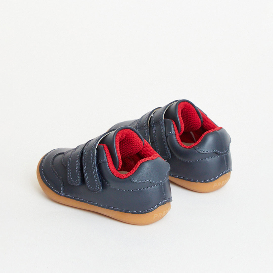 Rocket Navy Leather First Walker Trainer