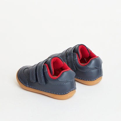 Rocket Navy Leather First Walker Trainer