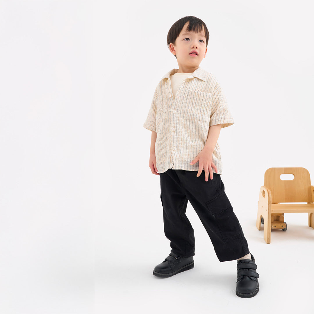 Comet Black Leather Boys Kids Shoe