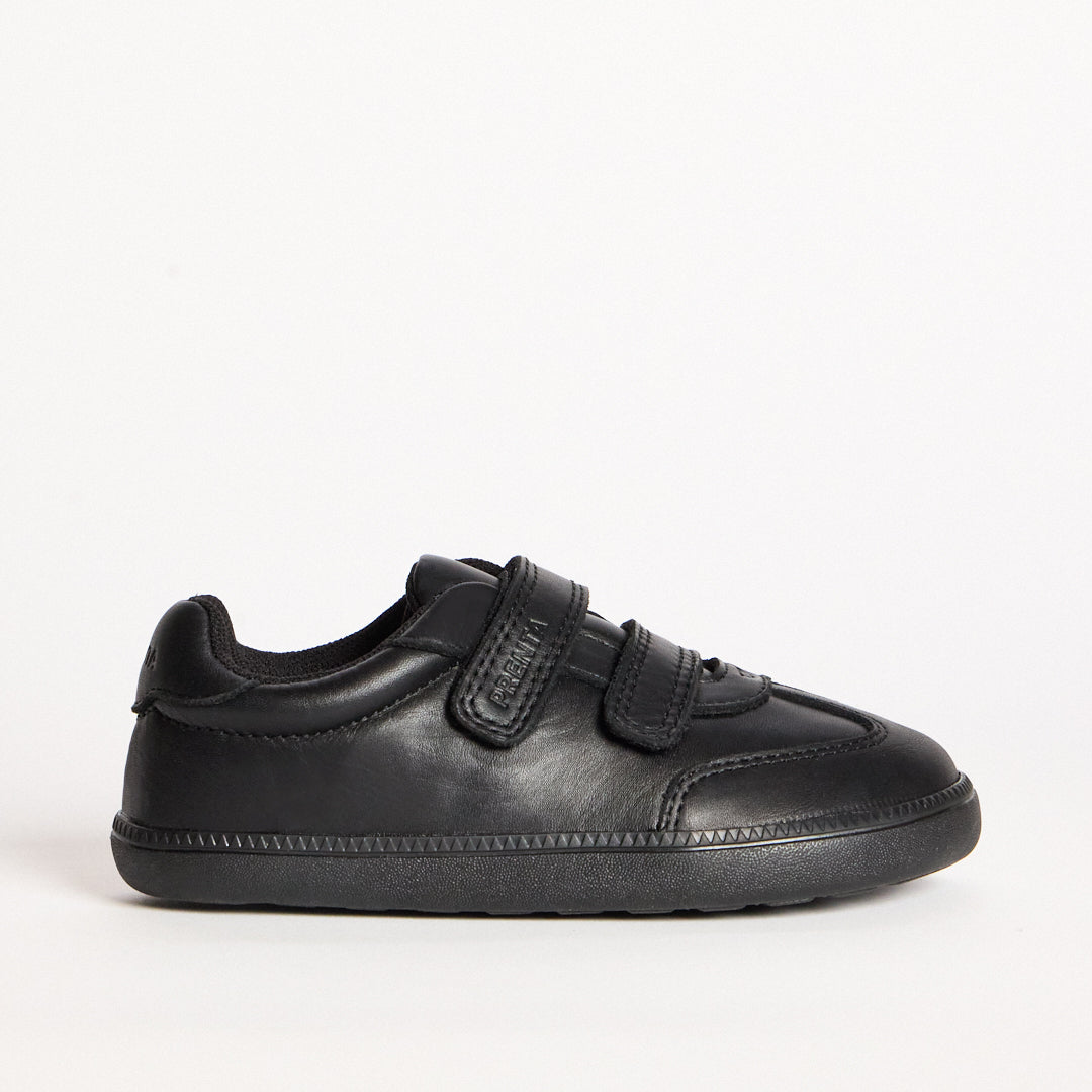 Ash Black Leather Pre-School Barefoot School Shoe