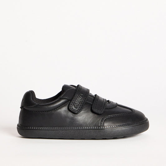 Ash Black Leather Pre-School Barefoot School Shoe