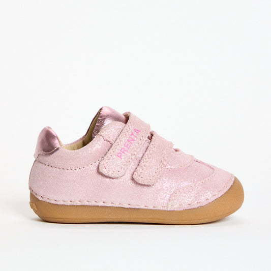 Rocket Pink Sparkle Suede First Walker Trainer