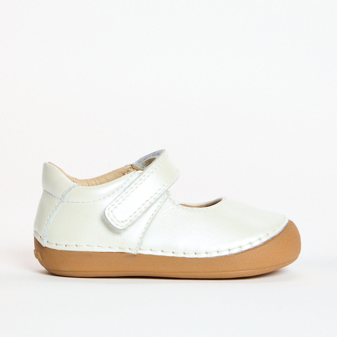 Astra Pearl White Leather First Walker Mary-Jane