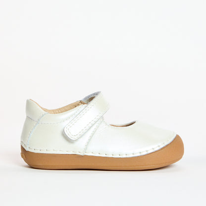 Astra Pearl White Leather First Walker Mary-Jane