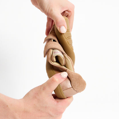 Ash Rose Gold Leather Kids Barefoot Trainer