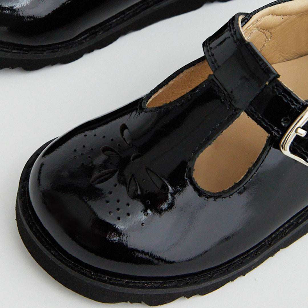 Luna Black Patent Girls Kids Shoe