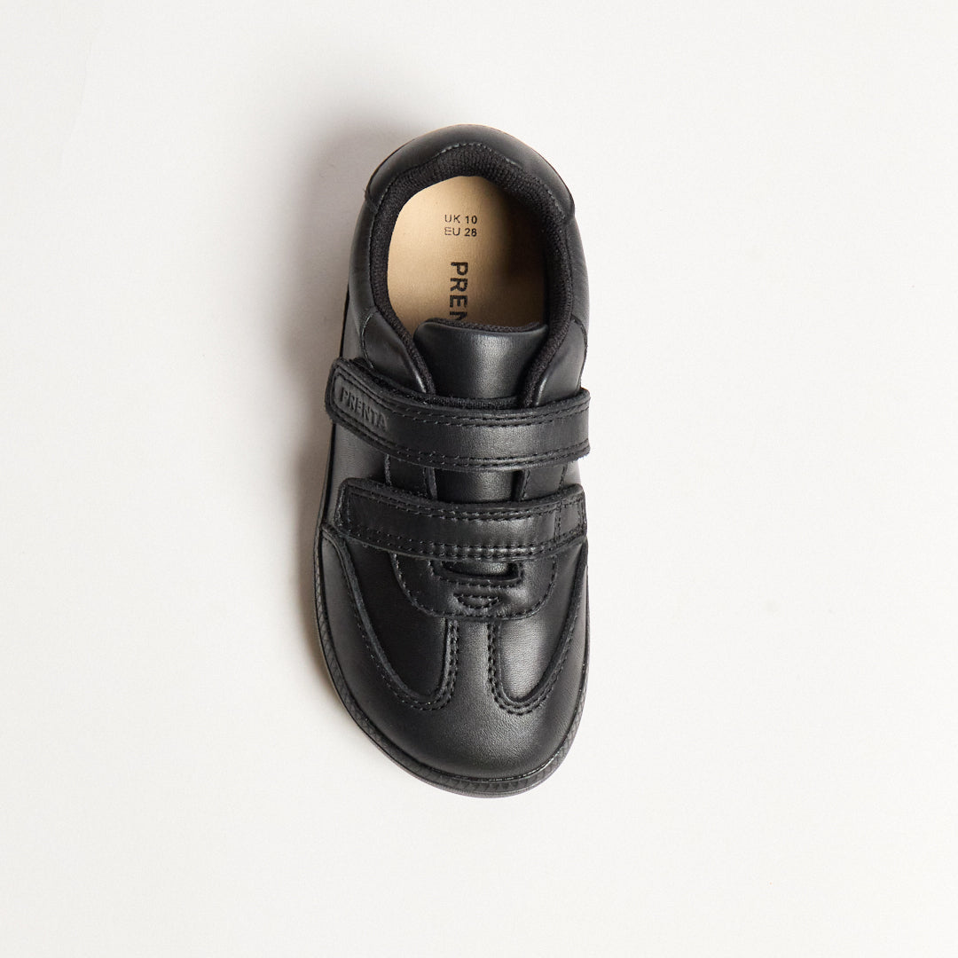 Ash Black Leather Pre-School Barefoot School Shoe