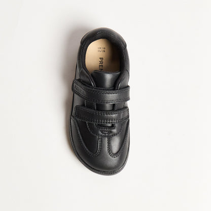 Ash Black Leather Pre-School Barefoot School Shoe