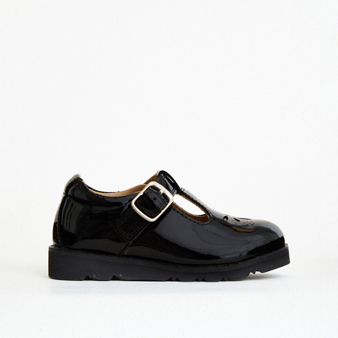 Luna Black Patent Girls Kids Shoe