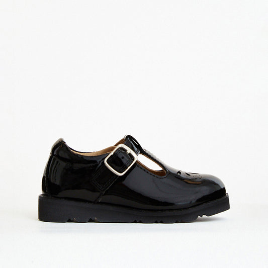 Luna Black Patent Girls Kids Shoe