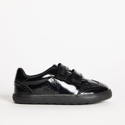 Dusk Bloom Black Patent Pre-School Barefoot School Shoe