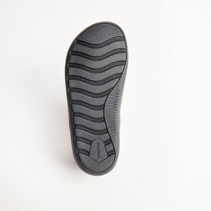 Kai Black Leather Kids Barefoot School Shoe