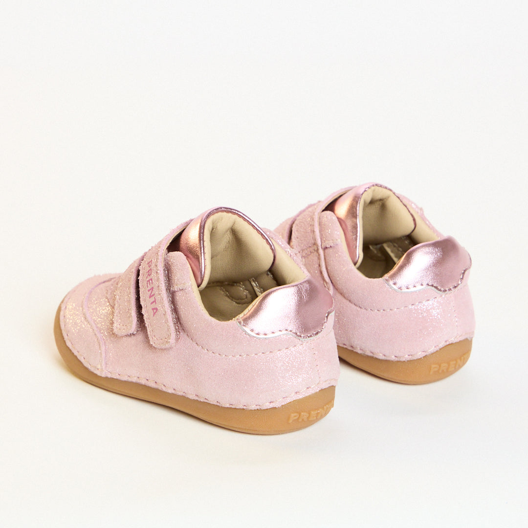 Rocket Pink Sparkle Suede First Walker Trainer