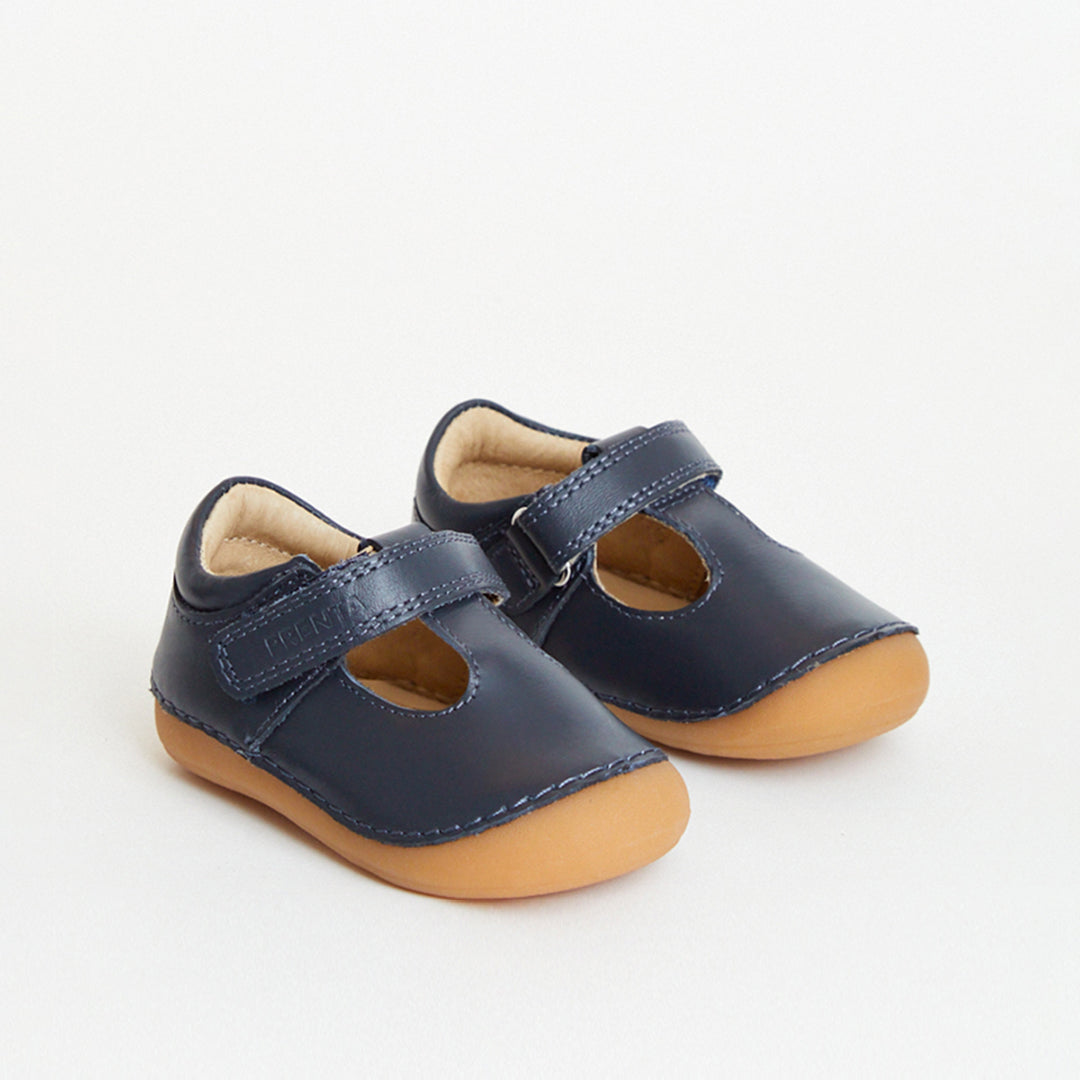 Atlas Navy Leather First Walker Shoe