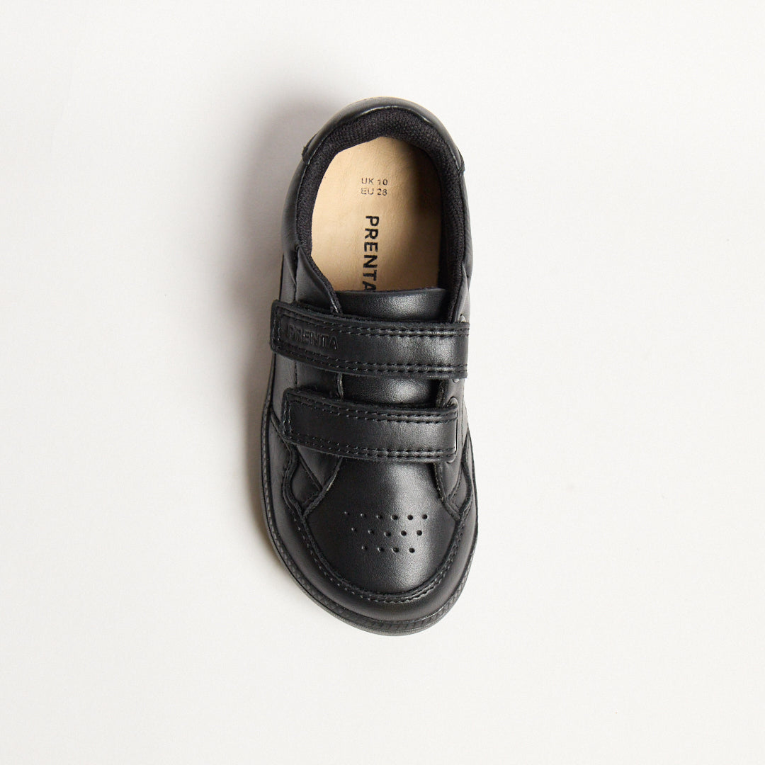 Ember Black Leather Pre-School Barefoot School Shoe
