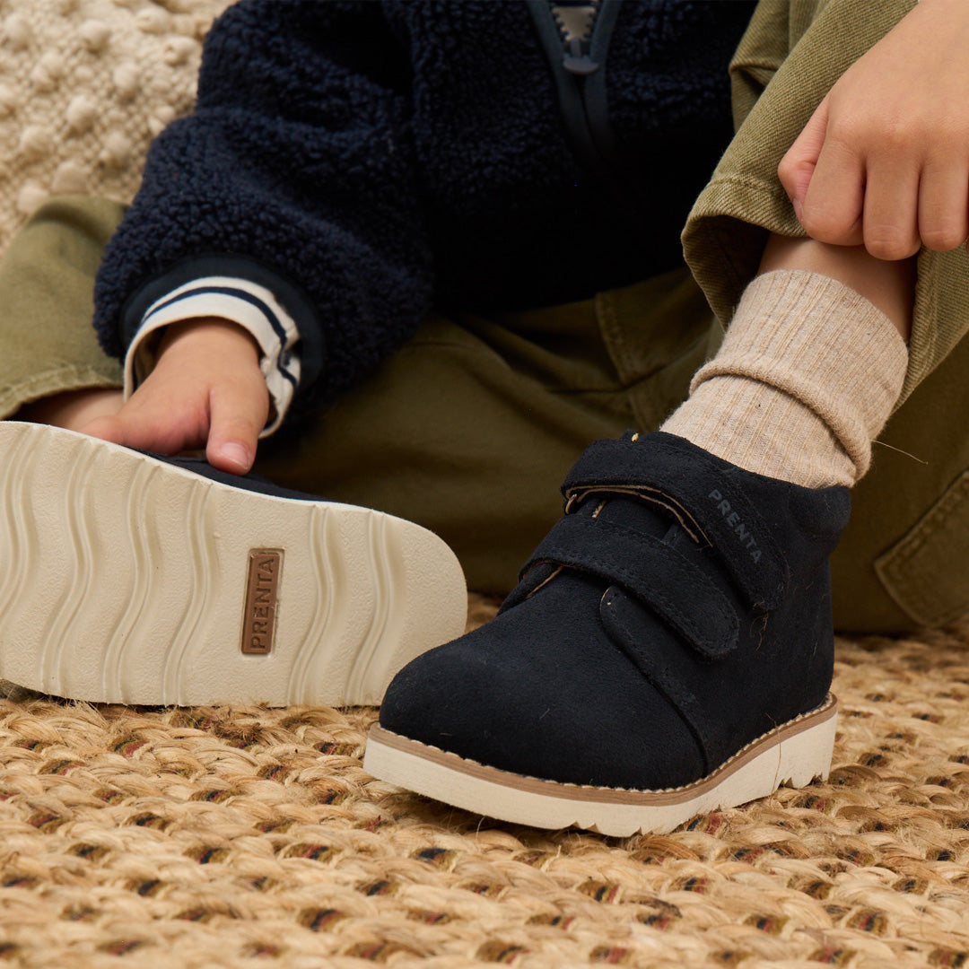 Orion Navy Suede Kids Boot