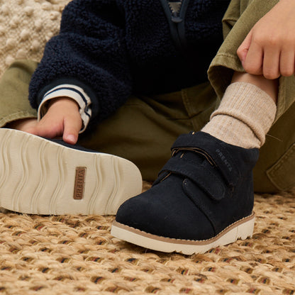 Orion Navy Suede Kids Boot
