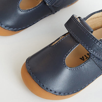 Atlas Navy Leather First Walker Shoe