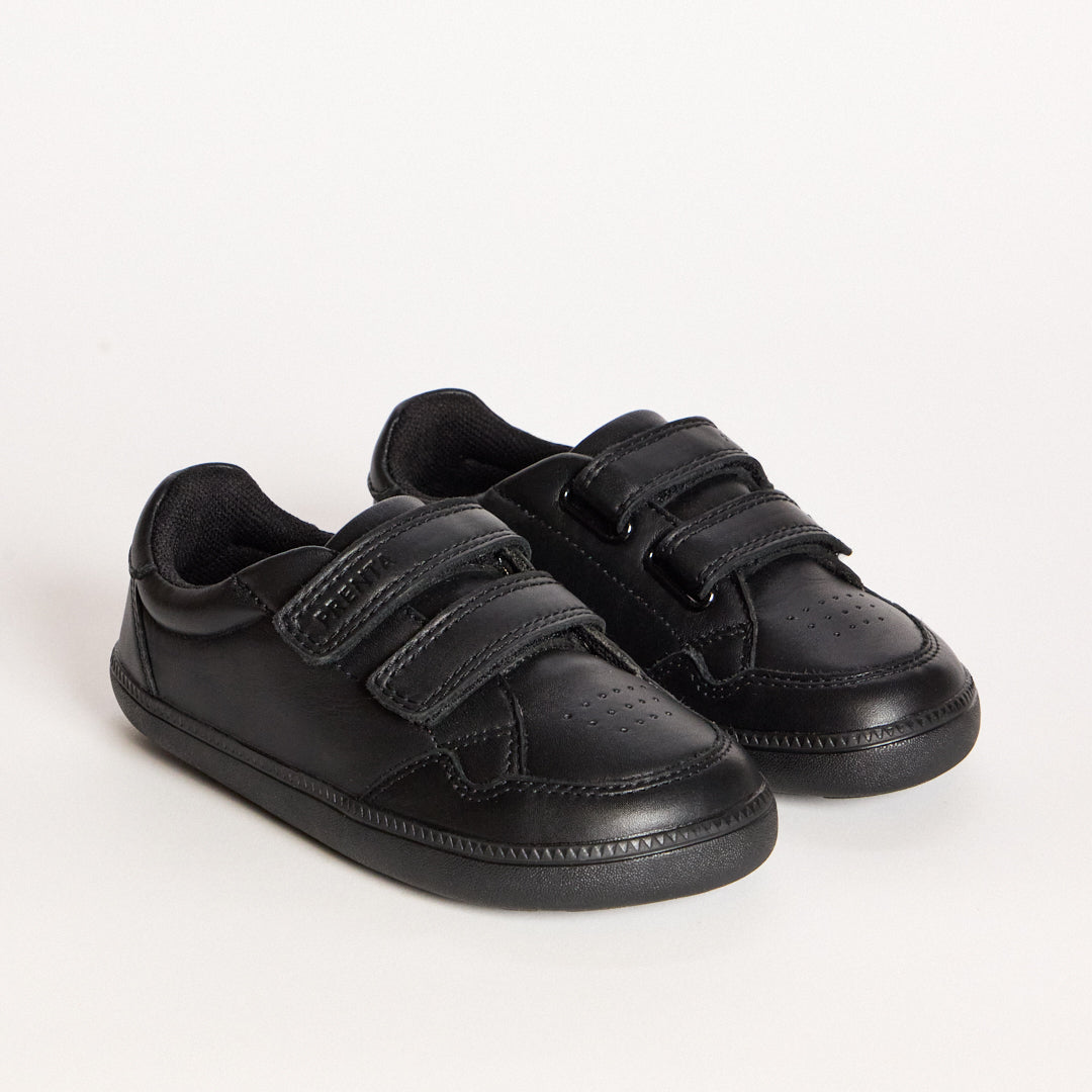 Ember Black Leather Pre-School Barefoot School Shoe