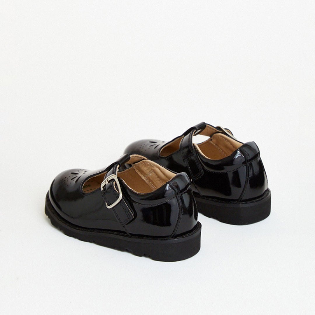 Luna Black Patent Girls Kids Shoe