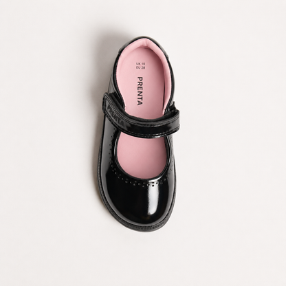 Dawn Dotty Black Patent Kids Barefoot Mary-Jane School Shoe