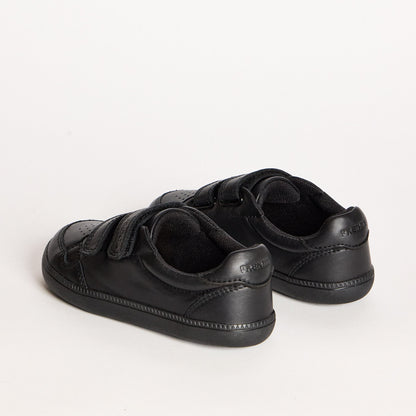 Ember Black Leather Pre-School Barefoot School Shoe