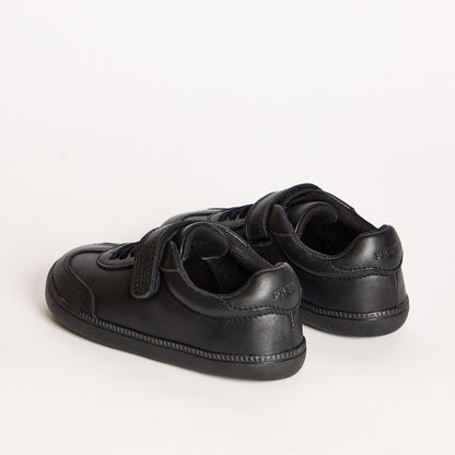 Kai Black Leather Kids Barefoot School Shoe
