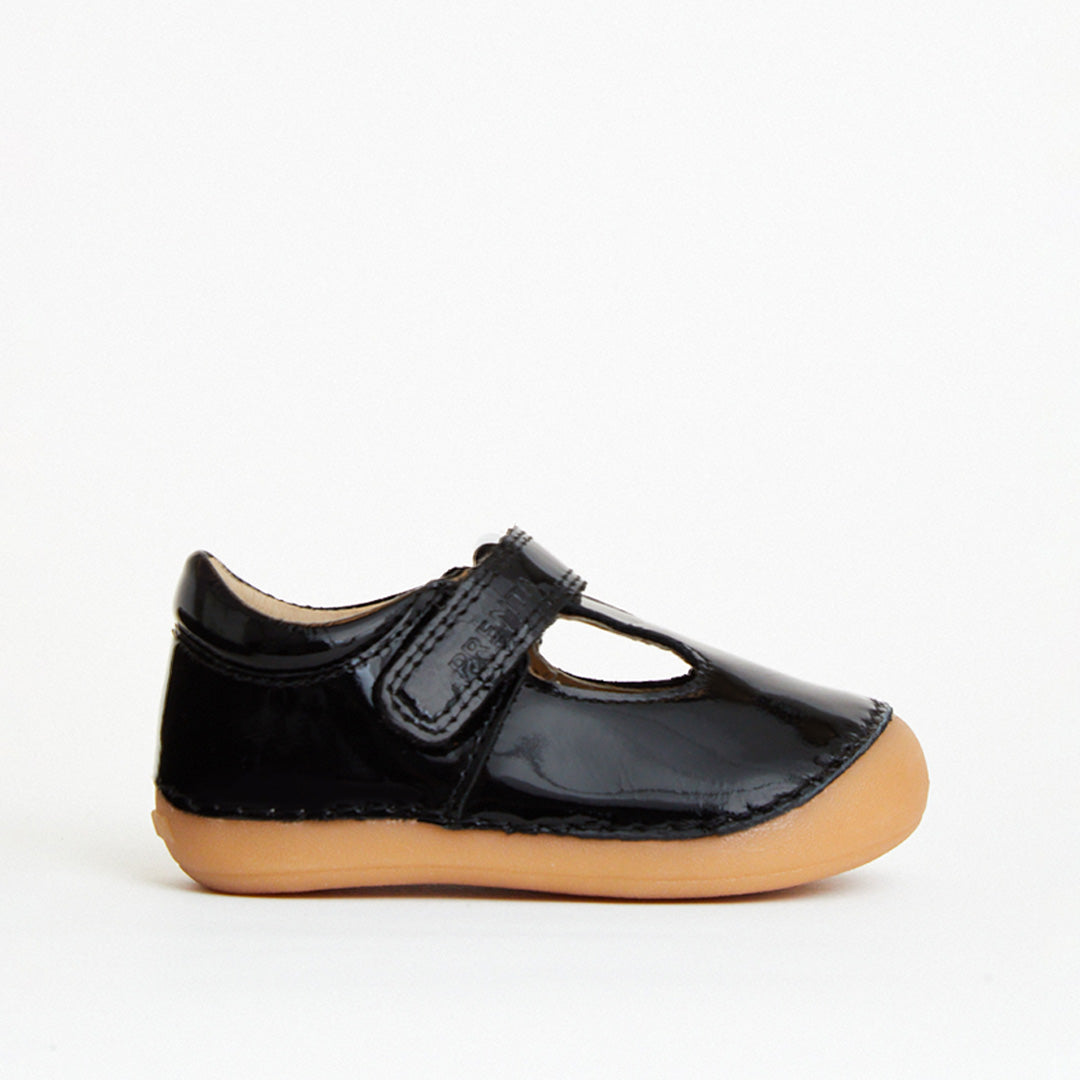 Atlas Black Patent First Walker Shoe