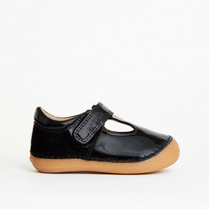 Atlas Black Patent First Walker Shoe