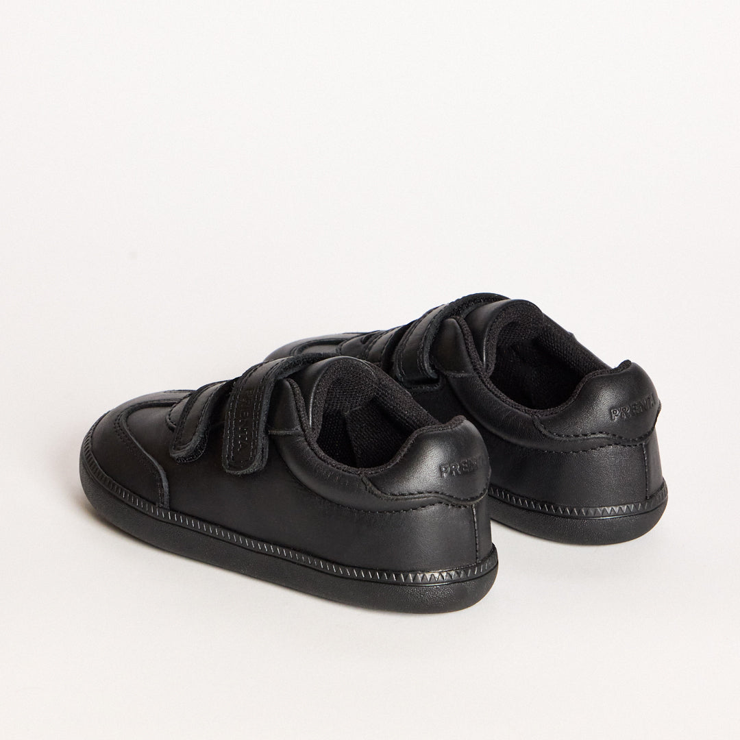 Ash Black Leather Kids Barefoot School Shoe