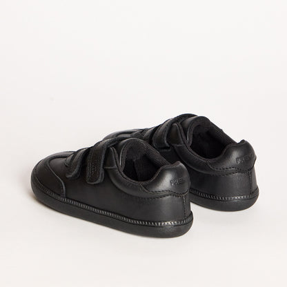 Ash Black Leather Kids Barefoot School Shoe