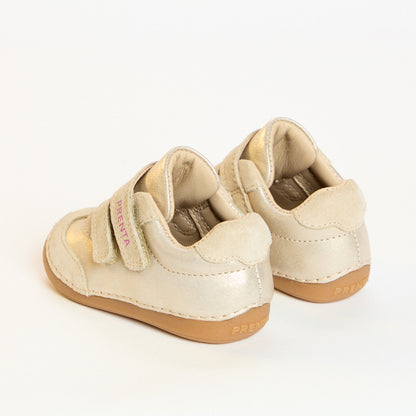 Rocket Champagne Shimmer Leather First Walker Trainer