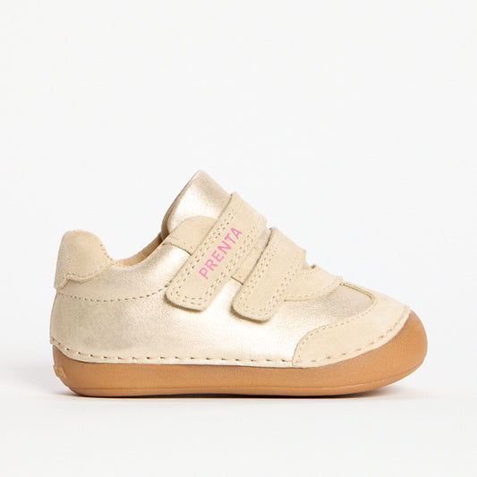 Rocket Champagne Shimmer Leather First Walker Trainer