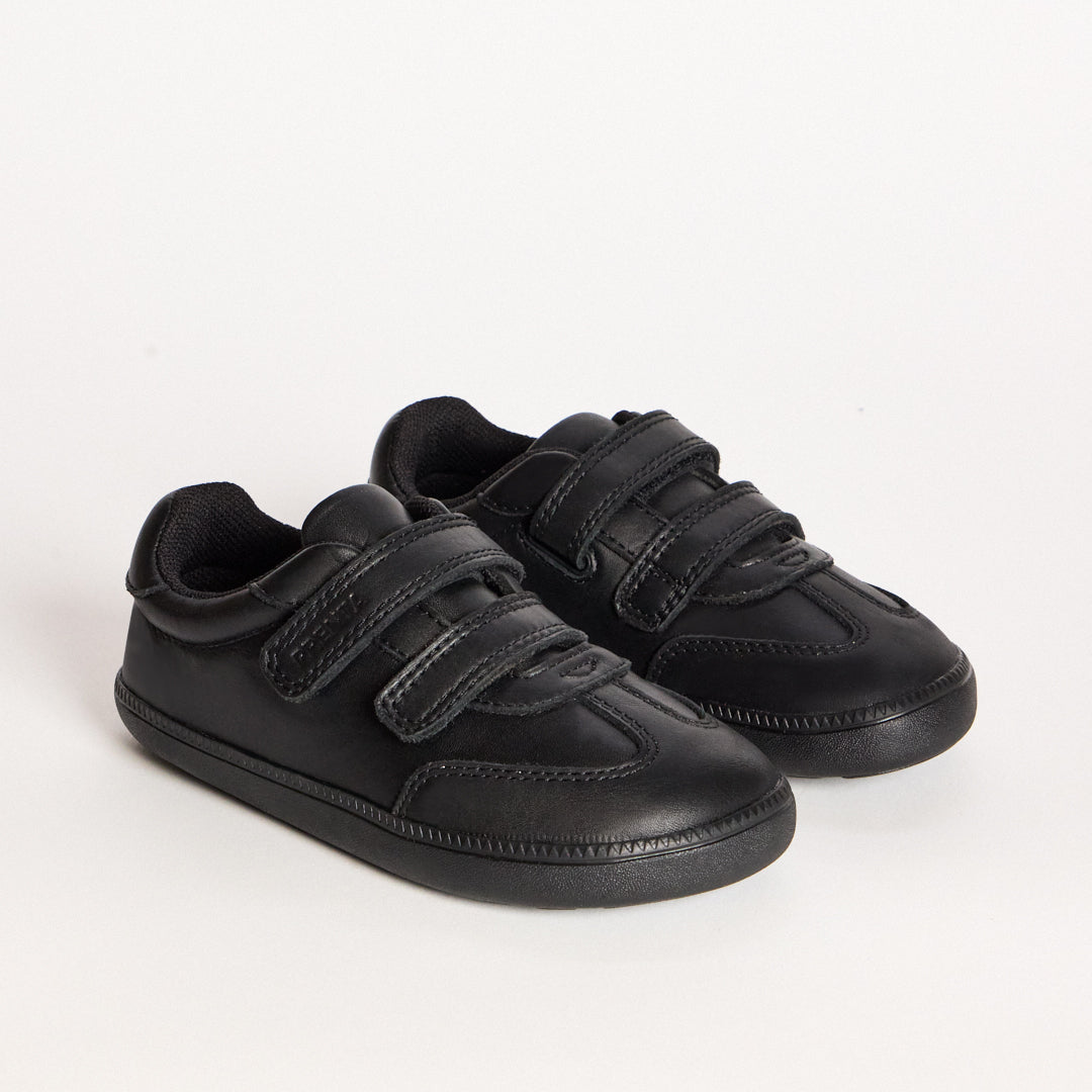 Ash Black Leather Kids Barefoot School Shoe
