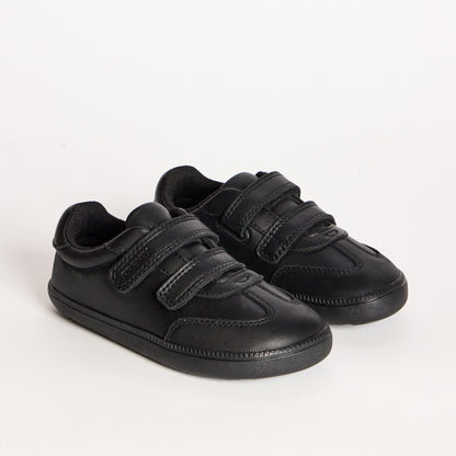 Ash Black Leather Kids Barefoot School Shoe