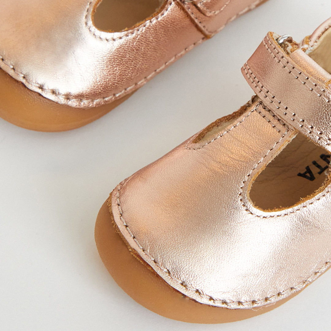 Atlas Rose Gold Metallic First Walker Shoe