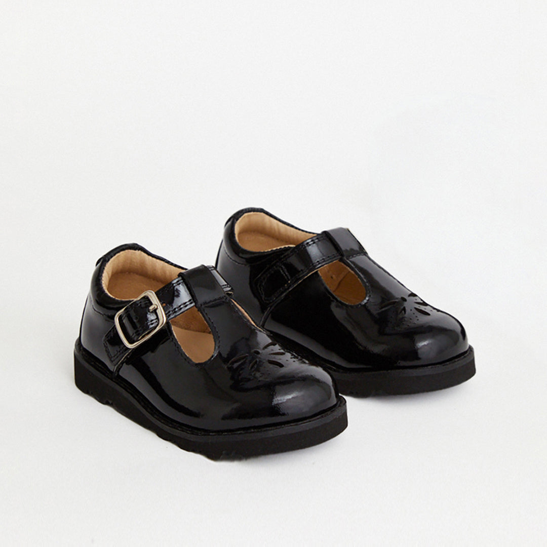 Luna Black Patent Girls Kids Shoe