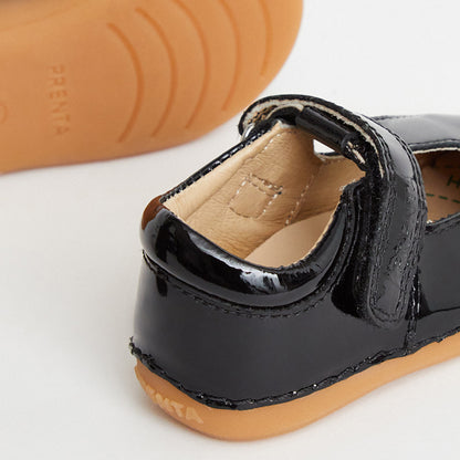 Atlas Black Patent First Walker Shoe
