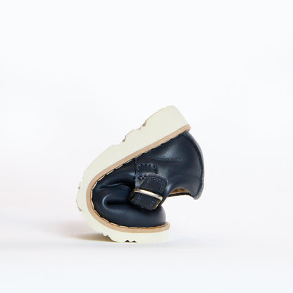 Luna Navy Leather Girls Kids Shoe