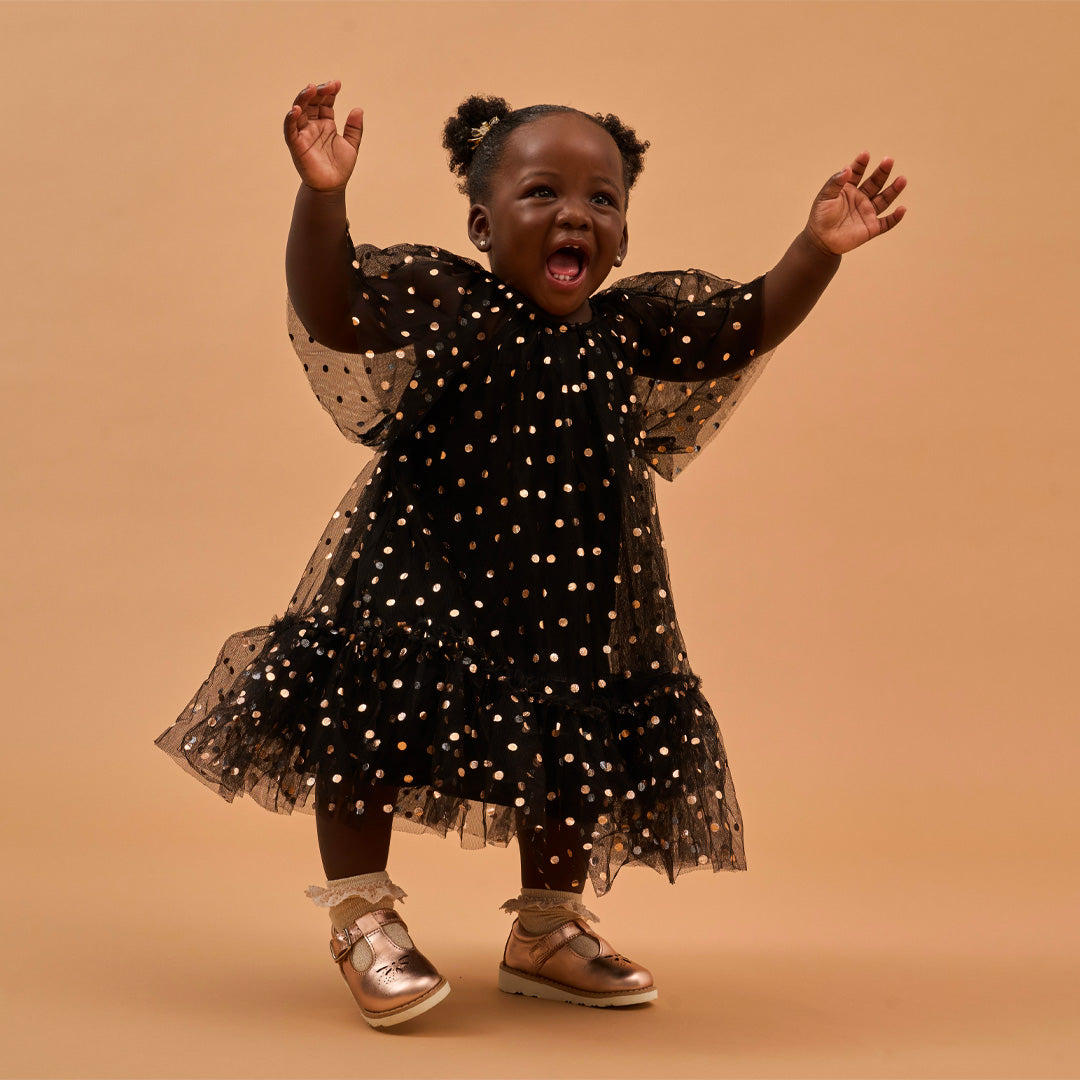 Luna Rose Gold Metallic Girls Kids Shoe