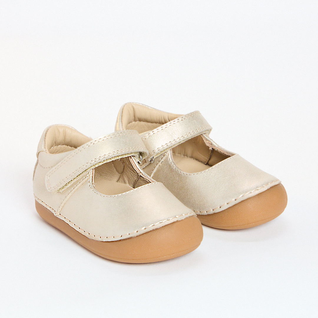 Astra Champagne Shimmer Leather First Walker Mary-Jane