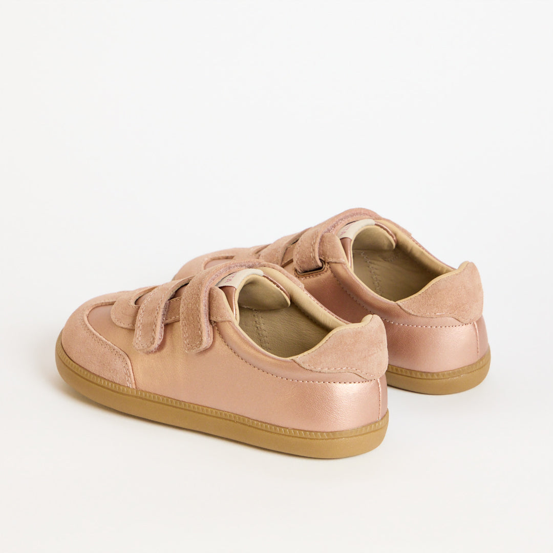 Ash Rose Gold Leather Kids Barefoot Trainer