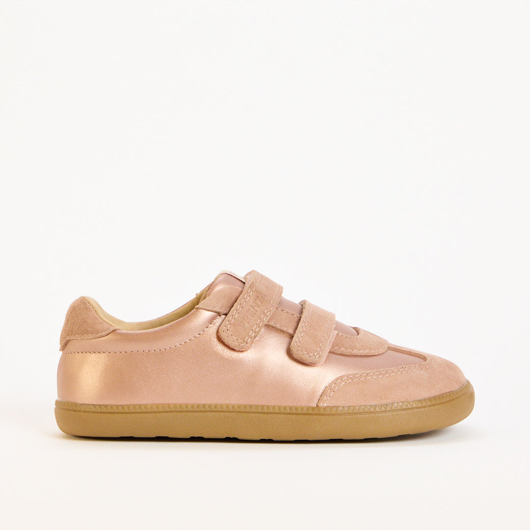 Ash Rose Gold Leather Kids Barefoot Trainer