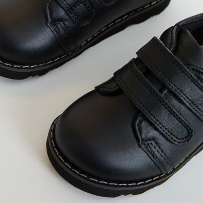 Comet Black Leather Boys Kids Shoe