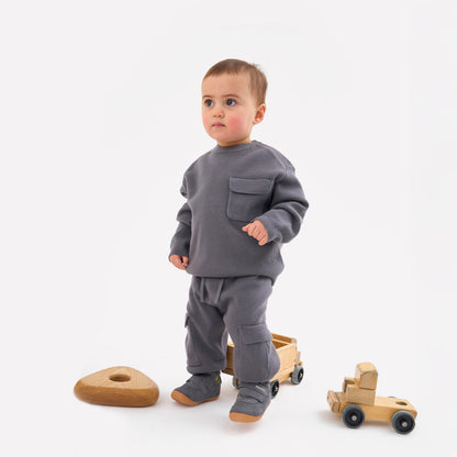 Rocket Charcoal Suede First Walker Trainer