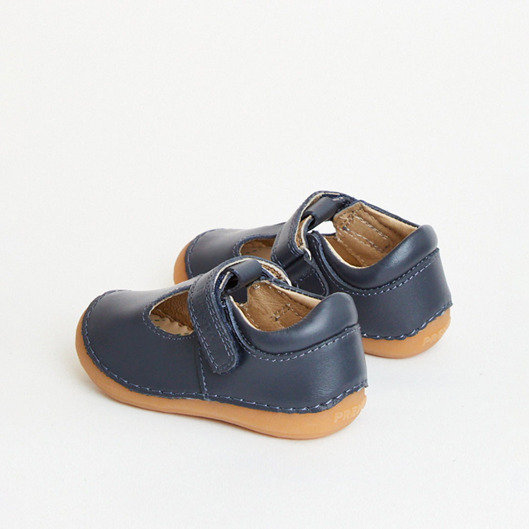 Atlas Navy Leather First Walker Shoe