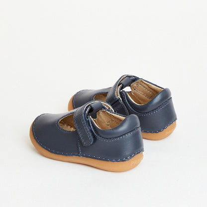 Atlas Navy Leather First Walker Shoe